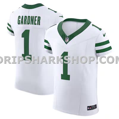 Mens Nike Ahmad Sauce Gardner White New York Jets Alternate Vapor Fuse Elite Jersey