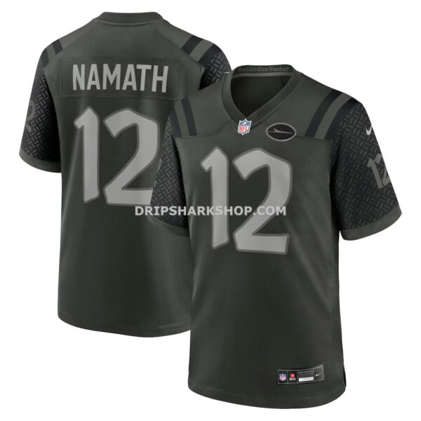 NFL25df7fG04-5305e1 Mens Nike Joe Namath Gotham Green New York Jets 2025 Rivalries Collection Retired Player Game Jersey