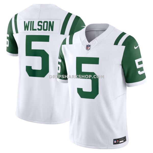 Mens Nike Garrett Wilson White New York Jets Classic Alternate Vapor Fuse Limited Jersey