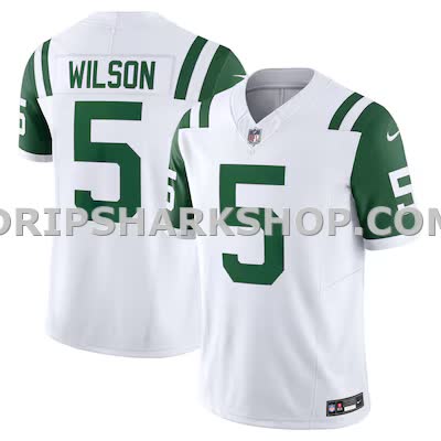 Mens Nike Garrett Wilson White New York Jets Classic Alternate Vapor Fuse Limited Jersey