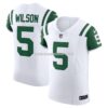 Mens Nike Garrett Wilson White New York Jets Classic Alternate Vapor Fuse Elite Jersey