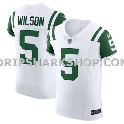 Mens Nike Garrett Wilson White New York Jets Classic Alternate Vapor Fuse Elite Jersey