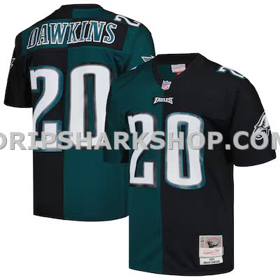 Mens Mitchell And Ness Brian Dawkins Midnight Green Black Philadelphia Eagles 2004 Split Legacy Replica Jersey