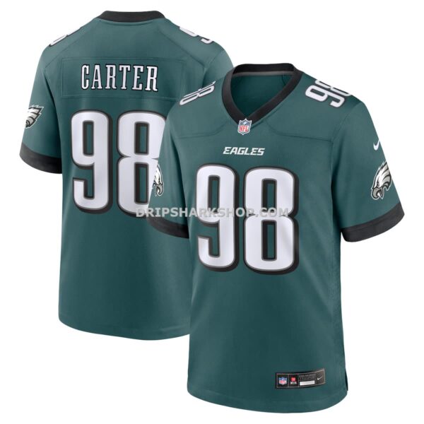 NFL260d56G04-a26078 Mens Nike Jalen Carter Midnight Green Philadelphia Eagles Team Game Jersey