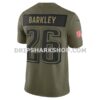 Mens Nike Saquon Barkley Olive Philadelphia Eagles 2025 Salute To Service Limited Jersey