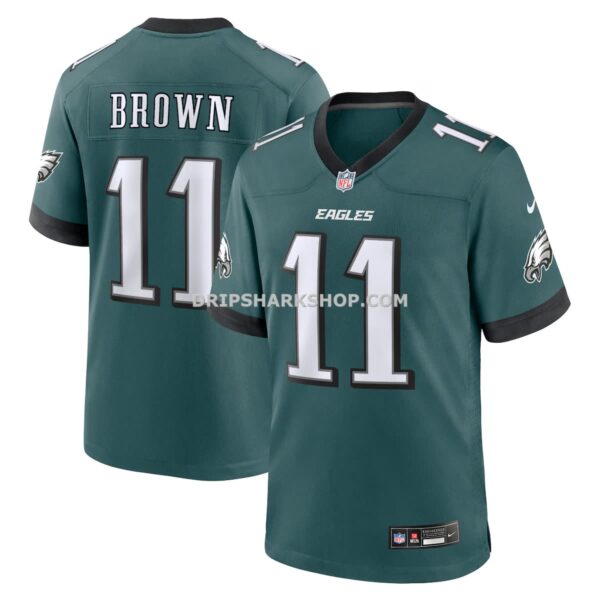 Mens Nike Aj Brown Midnight Green Philadelphia Eagles Team Game Jersey