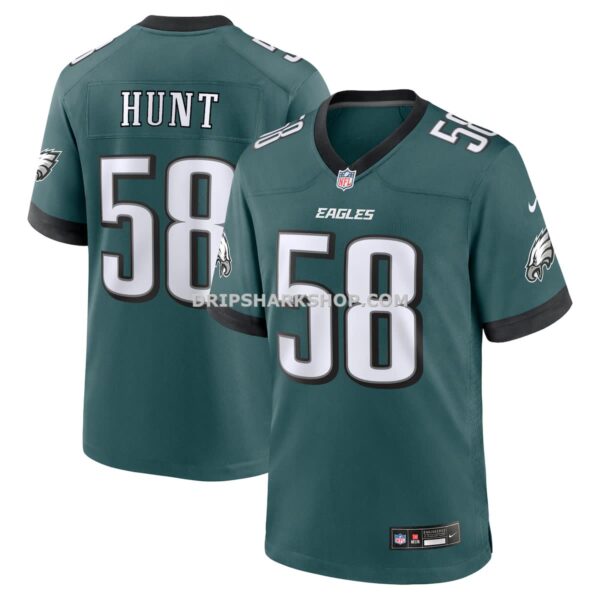Mens Nike Jalyx Hunt Midnight Green Philadelphia Eagles Team Game Jersey