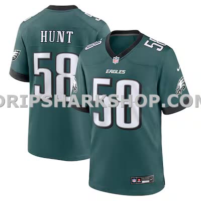 Mens Nike Jalyx Hunt Midnight Green Philadelphia Eagles Team Game Jersey