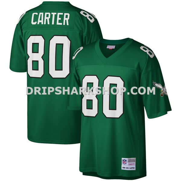 Mens Mitchell And Ness Cris Carter Kelly Green Philadelphia Eagles Legacy Replica Jersey Pi3610000