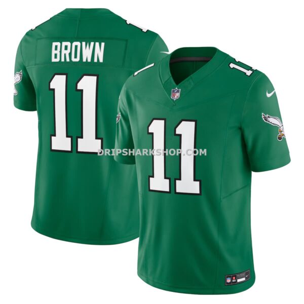 Mens Nike Aj Brown Kelly Green Philadelphia Eagles Vapor Fuse Limited Jersey