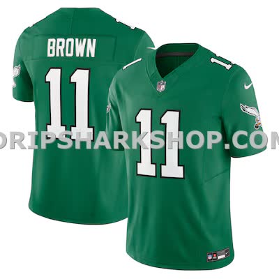 Mens Nike Aj Brown Kelly Green Philadelphia Eagles Vapor Fuse Limited Jersey