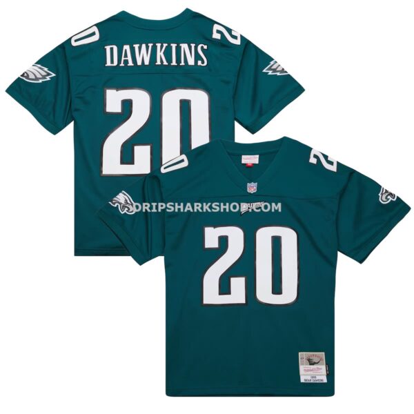 Mens Mitchell And Ness Brian Dawkins Green Philadelphia Eagles Legacy Replica Jersey