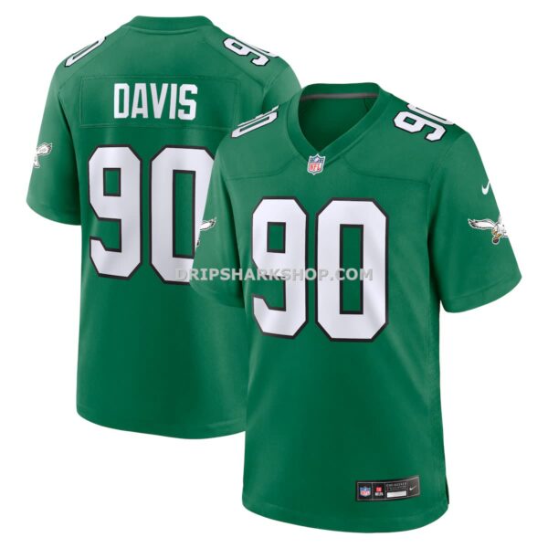 NFL265230G04-000269 Mens Nike Jordan Davis Kelly Green Philadelphia Eagles Alternate Game Jersey