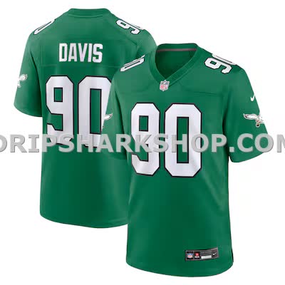 Mens Nike Jordan Davis Kelly Green Philadelphia Eagles Alternate Game Jersey