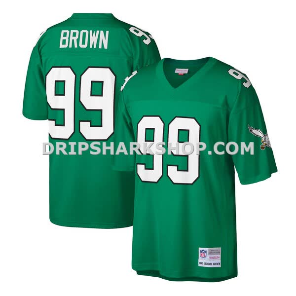 Mens Mitchell And Ness Jerome Brown Kelly Green Philadelphia Eagles Big And Tall 1990 Retired Player Replica Jersey Pi33