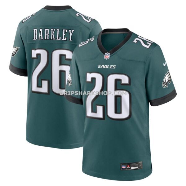 Mens Nike Saquon Barkley Midnight Green Philadelphia Eagles Game Player Jersey