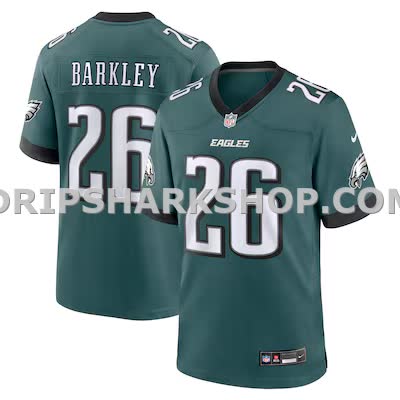 Mens Nike Saquon Barkley Midnight Green Philadelphia Eagles Game Player Jersey