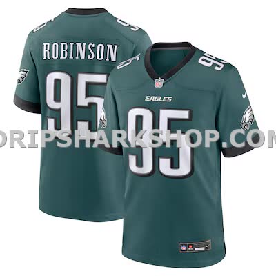 Mens Nike Ty Robinson Midnight Green Philadelphia Eagles Team Game Jersey