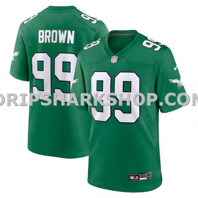Mens Nike Jerome Brown Kelly Green Philadelphia Eagles Retired Player Alternate Game Jersey