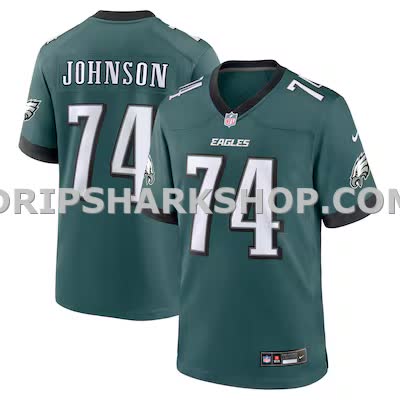 Mens Nike Fred Johnson Midnight Green Philadelphia Eagles Team Game Jersey
