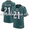 NFL26788aM01-85bac8 Mens Nike Eric Allen Midnight Green Philadelphia Eagles Team Retired Player Game Jersey