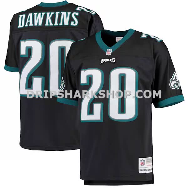 Mens Mitchell And Ness Brian Dawkins Black Philadelphia Eagles Big And Tall 2004 Retired Player Replica Jersey Pi3300000