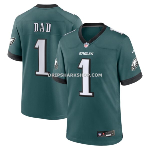 Mens Nike Midnight Green Philadelphia Eagles Number 1 Dad Game Jersey