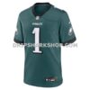 Mens Nike Midnight Green Philadelphia Eagles Number 1 Dad Game Jersey