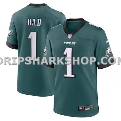 Mens Nike Midnight Green Philadelphia Eagles Number 1 Dad Game Jersey