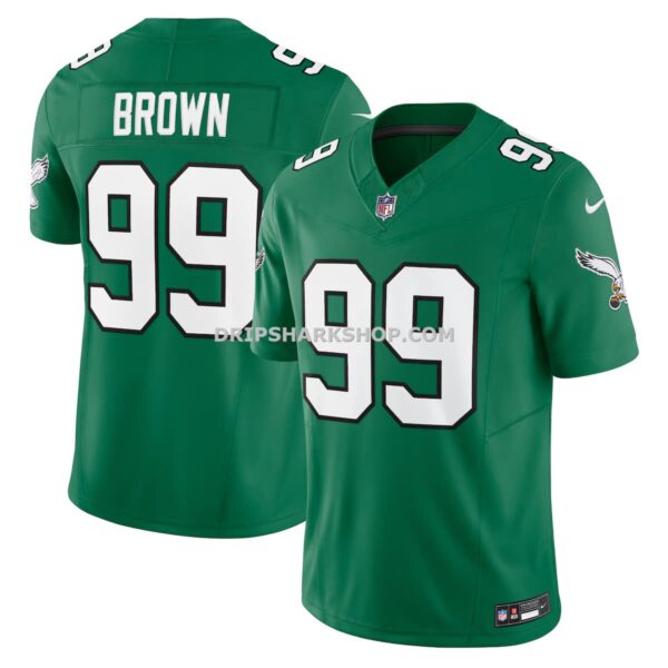 Mens Nike Jerome Brown Kelly Green Philadelphia Eagles Alternate Vapor Fuse Limited Jersey