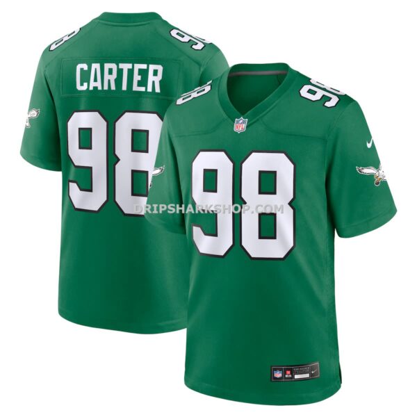 NFL268b40G04-3b3787 Mens Nike Jalen Carter Kelly Green Philadelphia Eagles Alternate Game Jersey