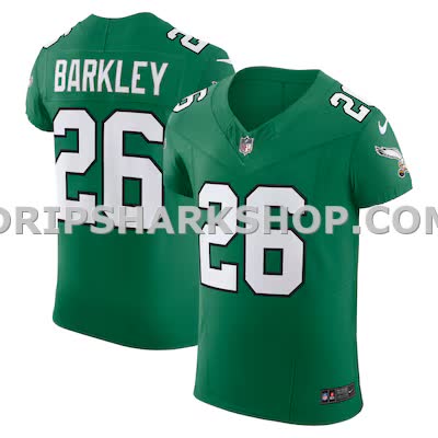 Mens Nike Saquon Barkley Kelly Green Philadelphia Eagles Alternate Vapor Fuse Elite Jersey