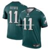 Mens Nike Aj Brown Green Philadelphia Eagles Legend Player Performance Top
