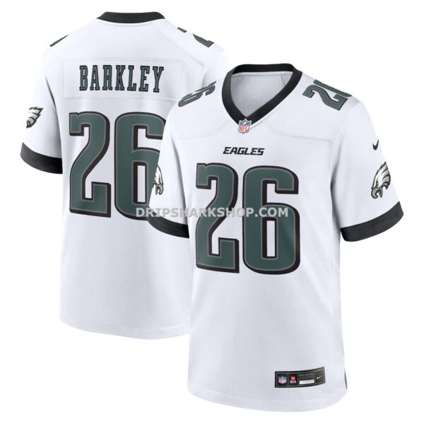 Mens Nike Saquon Barkley White Philadelphia Eagles Game Jersey
