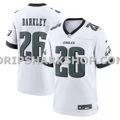 Mens Nike Saquon Barkley White Philadelphia Eagles Game Jersey