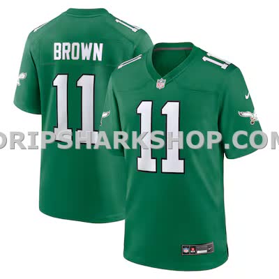 Mens Nike Aj Brown Kelly Green Philadelphia Eagles Alternate Game Player Jersey