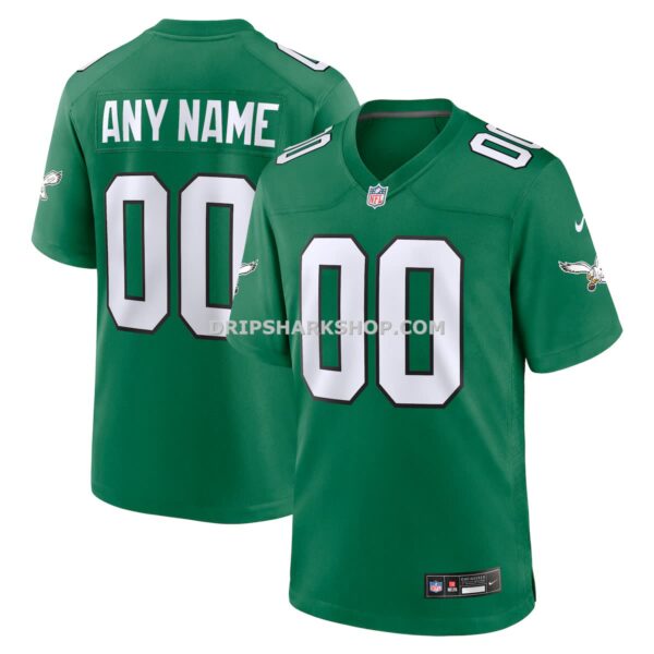 Mens Nike Kelly Green Philadelphia Eagles Alternate Custom Game Jersey