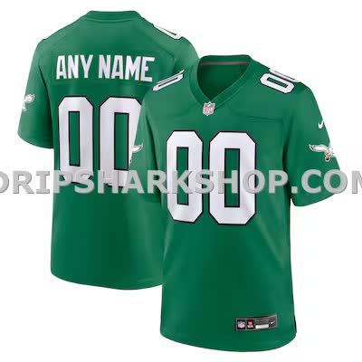 Mens Nike Kelly Green Philadelphia Eagles Alternate Custom Game Jersey