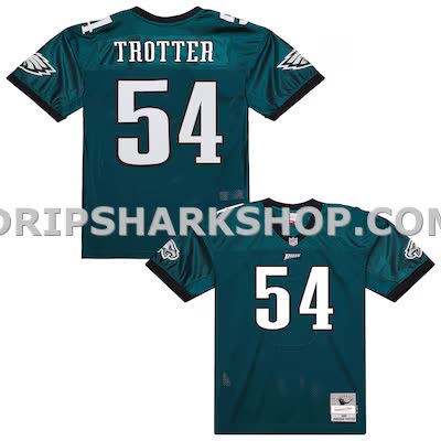 Mens Mitchell And Ness Jeremiah Trotter Green Philadelphia Eagles 2000 Legacy Throwback Replica Jersey