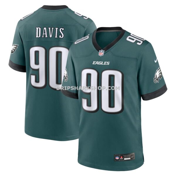 Mens Nike Jordan Davis Midnight Green Philadelphia Eagles Team Game Jersey