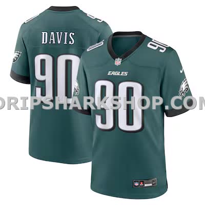 Mens Nike Jordan Davis Midnight Green Philadelphia Eagles Team Game Jersey