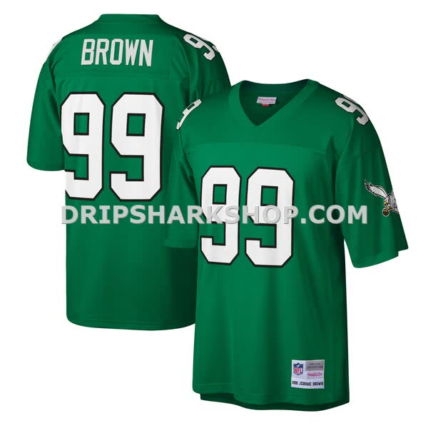 Mens Mitchell And Ness Jerome Brown Kelly Green Philadelphia Eagles Legacy Replica Jersey Pi3610000