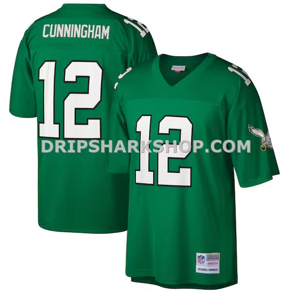 Mens Mitchell And Ness Randall Cunningham Kelly Green Philadelphia Eagles Big And Tall 1990 Retired Player Replica Jerse