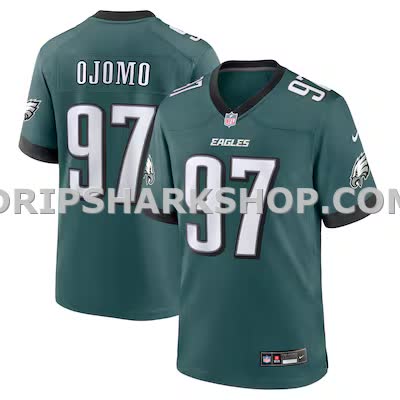 Mens Nike Moro Ojomo Midnight Green Philadelphia Eagles Team Game Jersey