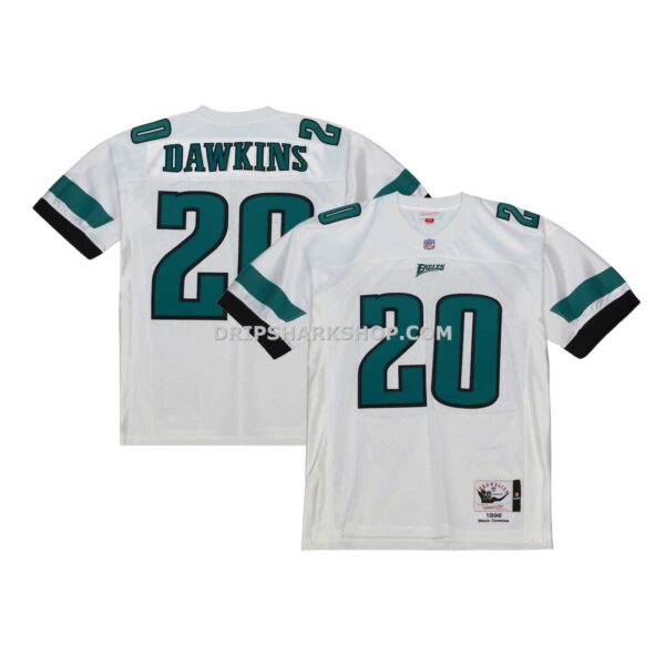 Mens Mitchell And Ness Brian Dawkins White Philadelphia Eagles 1996 Authentic Throwback Retired Player Jersey
