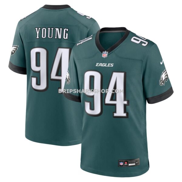 Mens Nike Byron Young Midnight Green Philadelphia Eagles Team Game Jersey