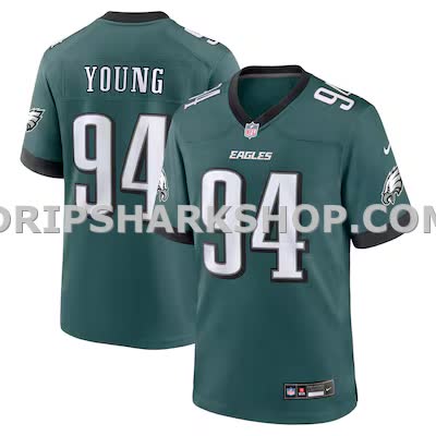 Mens Nike Byron Young Midnight Green Philadelphia Eagles Team Game Jersey