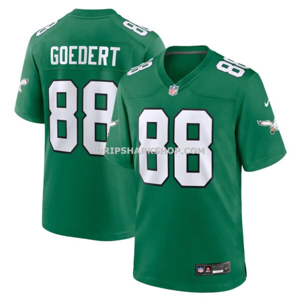Mens Nike Dallas Goedert Kelly Green Philadelphia Eagles Alternate Game Player Jersey