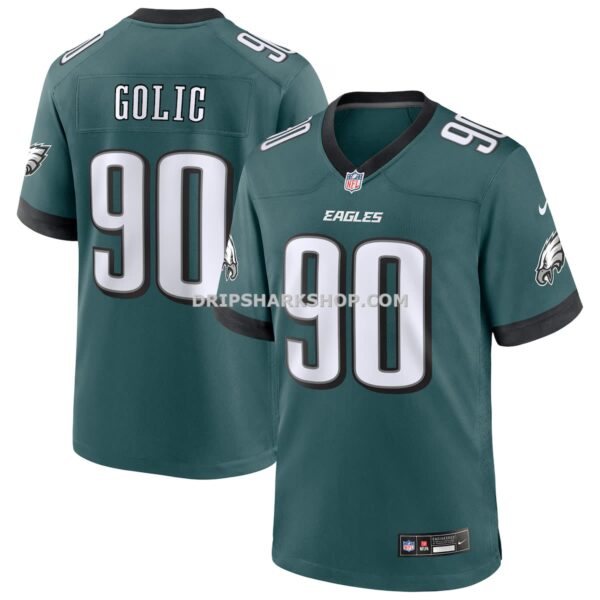 Mens Nike Mike Golic Midnight Green Philadelphia Eagles Team Retired Player Game Jersey