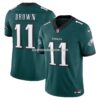Mens Nike Aj Brown Midnight Green Philadelphia Eagles Vapor Fuse Limited Jersey